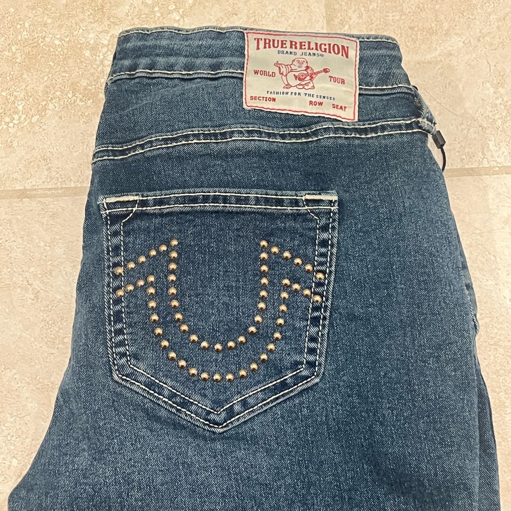 True Religion Women's Denim Jeans with Gold Accents